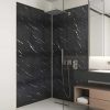 Painel De Parede Para Duche | Shower & Design Conjunto De 2 Paineis De Parede De Duche Efeito Marmore Aluminio Com Perfis 2 X L90 X A120 - Eneko