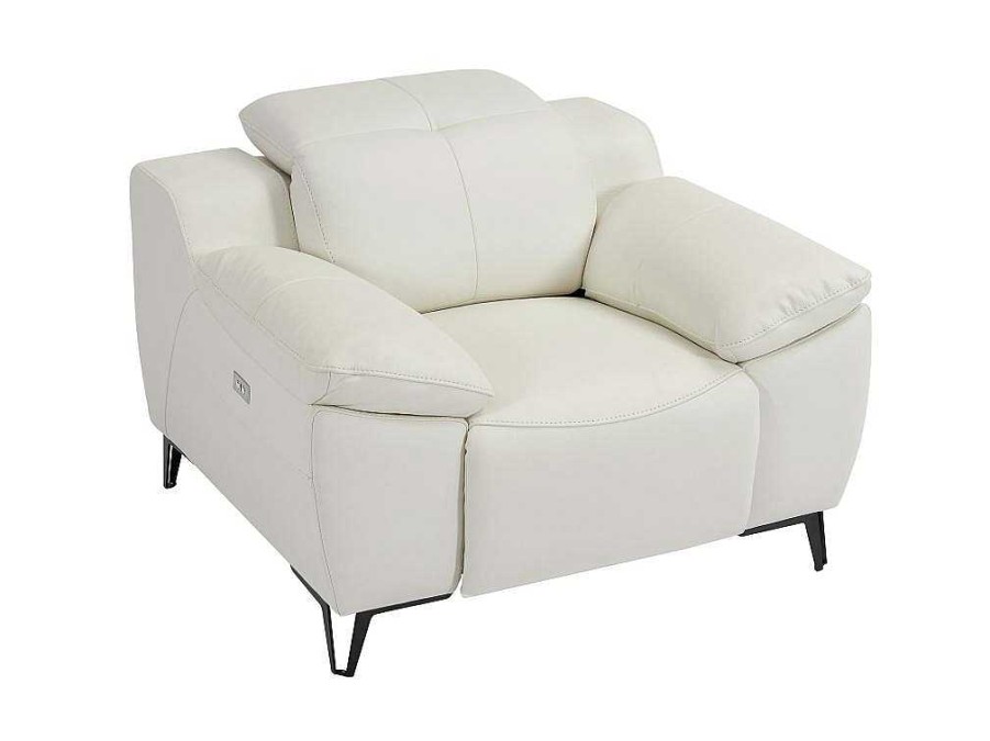 Cadeirao Relax | LINEA SOFA Poltrona Articulada Eletrica Couro Branco - Roveto