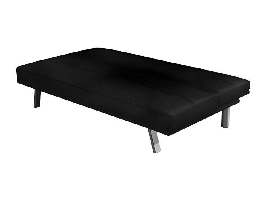 Sofa Cama Clic-Clac E Dobravel | Saldosystocks Sofa Cama 2 Lugares Em Veludo Ainhoa Clic Clac 175X74Cm Preto