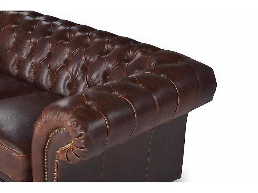 Promocoes Sofas & Poltronas | Vente-unique Sofa De 2 Lugares 100% Couro Envelhecido Estilo Chesterfield - Clotaire