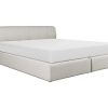 Cama Boxspring, Cama Continental | Ysmée Conjunto Completo Boxspring Cabeceira De Cama + Sommier Com Leds + Colchao 180X200 Cm Tecido Cinza - Otaru De Ysmee