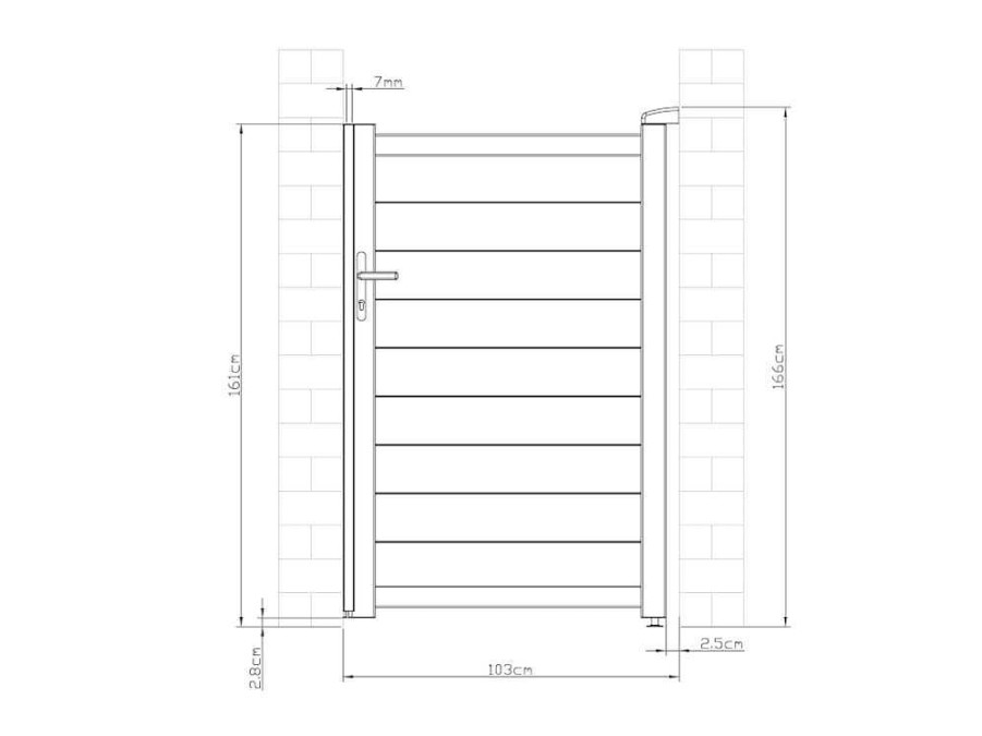 Porta E Portao | EXPERTLAND Porta De Batente Antracite Em Aluminio De C100 X A158 Cm - Nazario