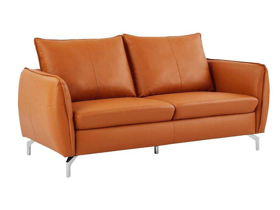 Sofa De 2 Lugares | LINEA SOFA Sofa De 2 Lugares Em Pele Cor De Camelo - Ladoga