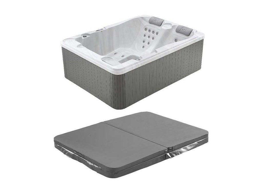 Spa Rigido | VOGUE SPA Spa De 3 Lugares Branco Perola Com Cobertura, 35 Jatos, C210 X L158 X A73 Cm, Sistema Balboa - Maupiti Iii