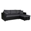 Sofa De Canto | Happy Garden Clark Sofa-Cama De Canto De 3 Lugares Cinzento E Preto