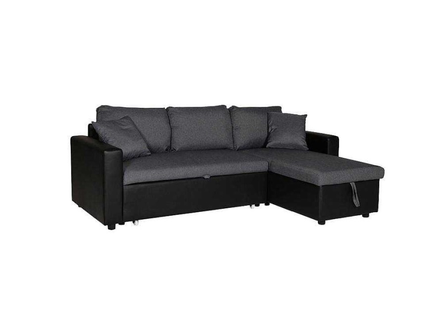 Sofa De Canto | Happy Garden Clark Sofa-Cama De Canto De 3 Lugares Cinzento E Preto