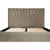 Cama Em Veludo | PASCAL MORABITO Cama Com Espaco De Arrumacao De 140 X 190 Cm Em Veludo Cor Bege - Rilioda