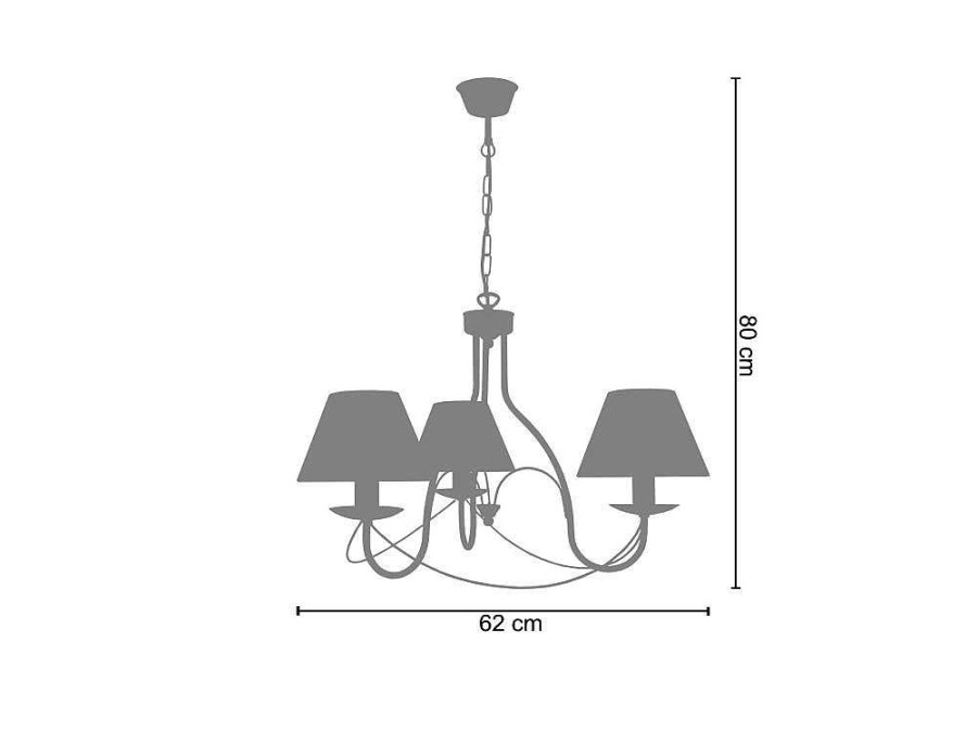 Lustre | TOSEL Lustre Tosel Provencale Tecido Braco Taupe D62 X H80 Cm