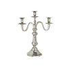 Casticais Decorativos E Velas | SIA Candelabro 3 Bracos Come Em Aluminio De A. 45 X C. 38 Cm Em Prateado - Sia