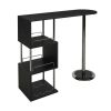 Movel De Bar | Vente-unique Movel Para Bar Aliseto - Mdf E Metal Cromado - Preto