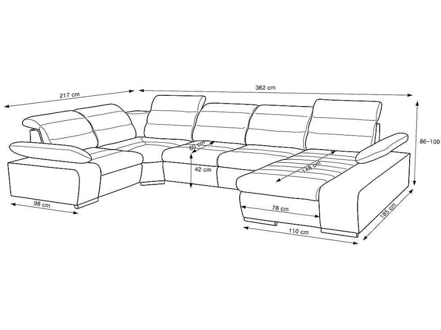 Sofa De Canto | Vente-unique Sofa De Canto Panoramico Modular Em Tecido E Pele Sinteticabicolor Cinzento E Branco - Canto Direito - Boileau