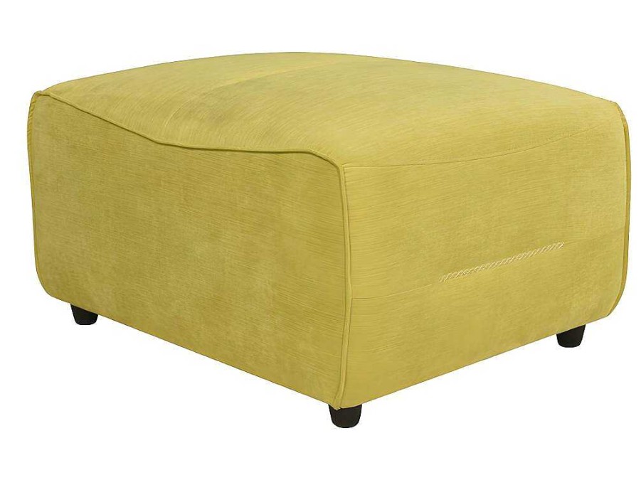 Puff | Vente-unique Pufe Para Sofa Modular Em Tecido Amarelo - Symposion