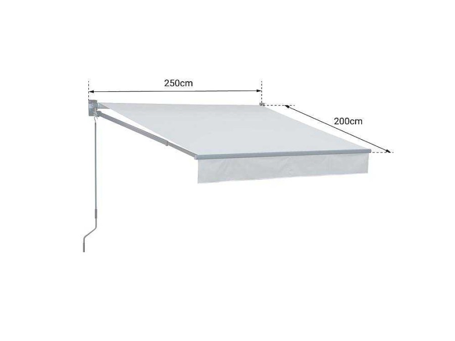 Toldo E Persiana De Exterior | Happy Garden Tecido Para Toldo Saule 2,5 2M - Tecido Cinzento