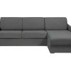 Sofa Cama De Abertura Rapida | Vente-unique Sofa De Canto Convertivel Abertura Rapida E Reversivel Tecido Cinza, Cama 140 Cm E Colchao 18 Cm - Calife