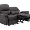 Sofa De 2 Ou 3 Lugares | Vente-unique Sofa De 2 Lugares Articulado Em Pele Sintetica Castanha - Canby