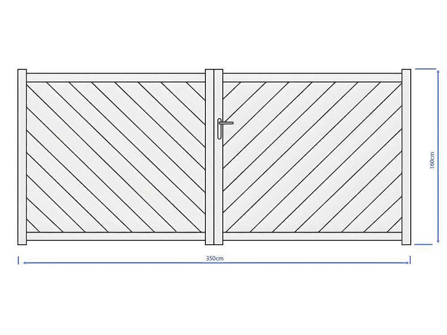 Porta E Portao | EXPERTLAND Portao Eletrico De Batente Aluminio C350 X A160 Cm Antracite - Zerano