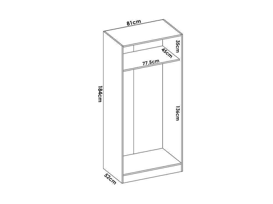 Armario E Roupeiro | Vente-unique Roupeiro 5 Portas E 3 Gavetas C202 Cm Branco - Listowel