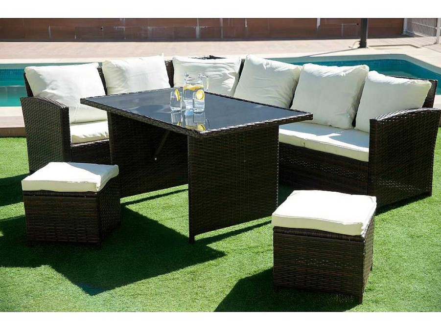 Conjunto Relax De Jardim | Saldosystocks Sofa De Canto Externo Com Terraco Sfs019 Marrom