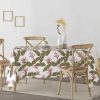 Texteis De Mesa | Purline Nappe Anti-Taches 100% Coton 1 Piece Blanc A Motifs Vegetaux 140X140
