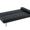 Sofa Cama Clic-Clac E Dobravel | Vente-unique Sofa Clic-Clac Em Pele Sintetica Preto - Michelle Ii