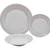 Louca E Utensilios De Cozinha | OZAIA Servico De Loica 18 Pecas Porcelana Branco E Dourado - Serisia