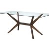 Mesa De Jantar | Vente-unique Mesa De Jantar De 6 Lugares Em Vidro Temperado E Faia - Belinda