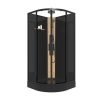 Cabine De Duche | Shower & Design Cabine De Duche De Hidromassagem Em Quarto De Circulo Com Painel De Bambu Preto C90 X L90 X A225 Cm - Tiloma