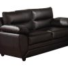 Sofa Em Pele Sintetica | Vente-unique Sofa De 2 Lugares Em Pele Sintetica Castanho - Manoa