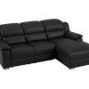 Sofa De Relaxamento Eletrico | Vente-unique Sofa De Canto Direito Articulado Eletrico Pele Preto - Arena Iii