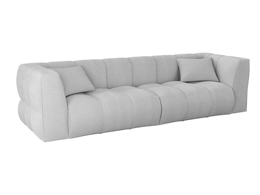 Sofa De 4 Lugares | Maison Céphy Sofa De 4 Lugares Veludo Canelado Cinza-Claro - Naemia De Maison Cephy