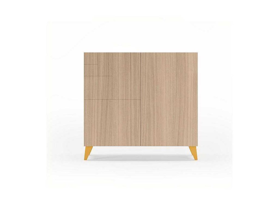 Sapateira | Herdasa Sapateiro/Movel Organizacao - H87Cm X L90Cm X P27Cm Nogueira Clara Pernas Mostarda - Bergen