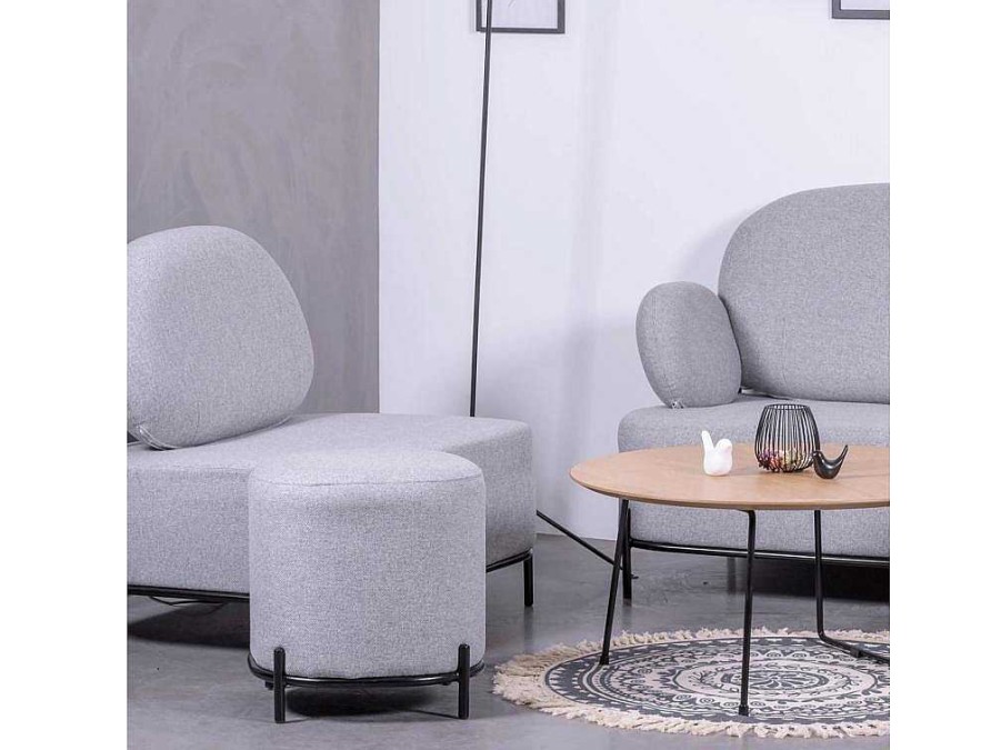 Poltrona Em Tecido | Vente-unique Sofa De 1 Lugar De Design Minimalista Com Bracos - Clair - Cinza