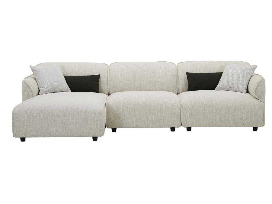 Sofa | Vente-unique Sofa De Canto Esquerdo Em Tecido Bege - Damaca