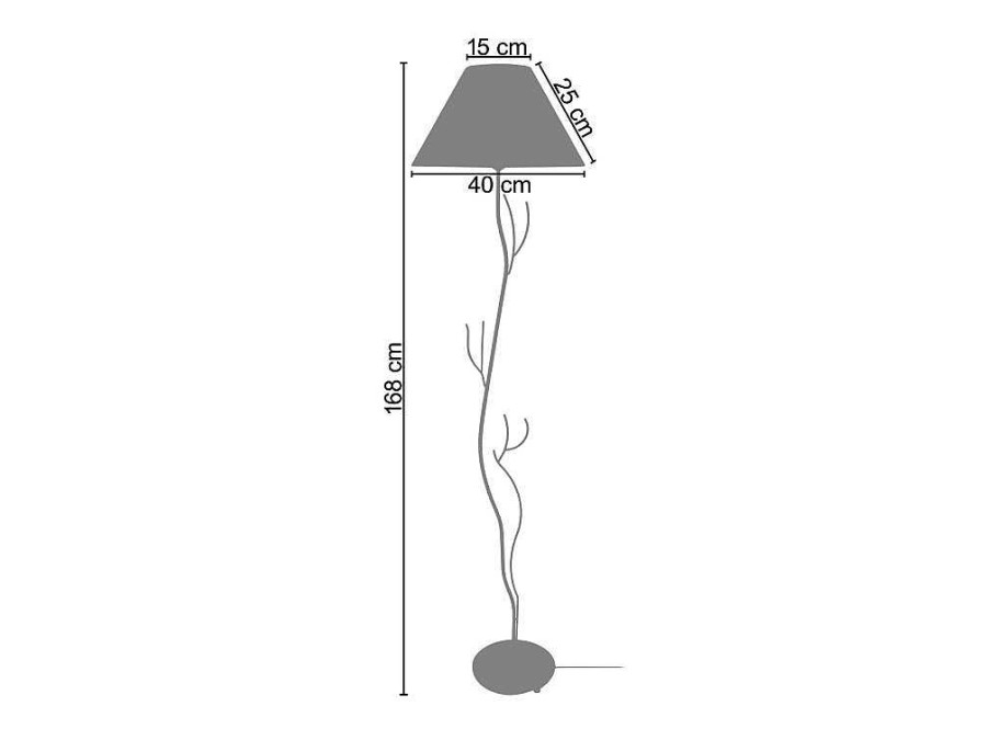 Candeeiro De Pe | TOSEL Candeeiro De Pe Tosel Belgica Vidro Certo Metal D30 X H173 Cm