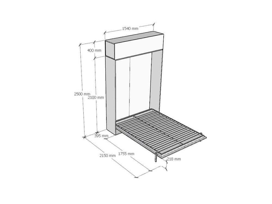 Cama Rebativel | ITAMOBY Cama Retratil 140 Vertical Kentaro Com Armario Suspenso Nogueira