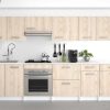 Movel De Cozinha | Vente-unique Cozinha Completa 300 Cm 10 Elementos De Arrumacao Natural E Branco - Trattoria