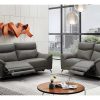 Conjunto De Sofa | Vente-unique Sofa De 3+2 Lugares Relax Eletrico Em Pele Taupe - Metronomya