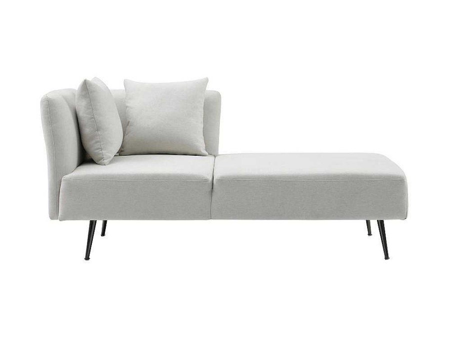 Chaise Longue | Vente-unique Chaise-Longue Direita Em Tecido Creme - Napasa