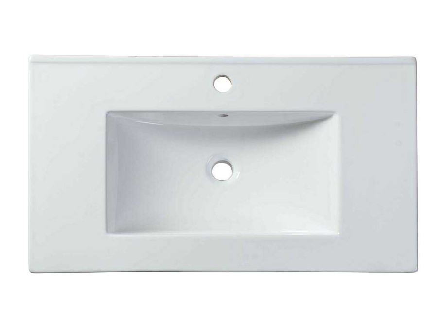 Lavatorio | Shower & Design Lavatorio De Encastrar Retangular Branco Em Ceramica 81 X 46,5 Cm - Motiac