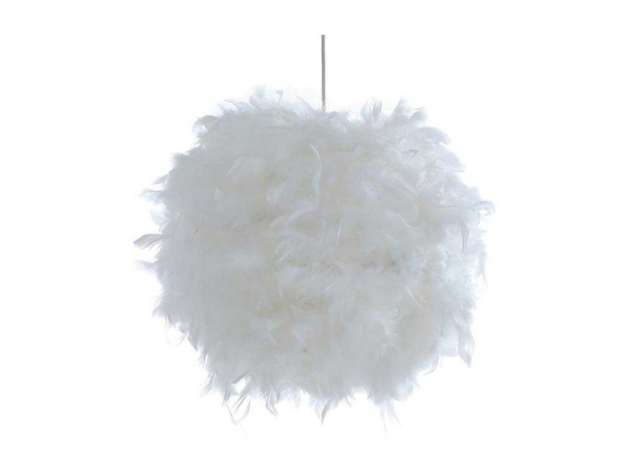 Candeeiro Suspenso | OZAIA Candeeiro De Teto Bola De Plumas Nuage - D. 40 Cm - Branco