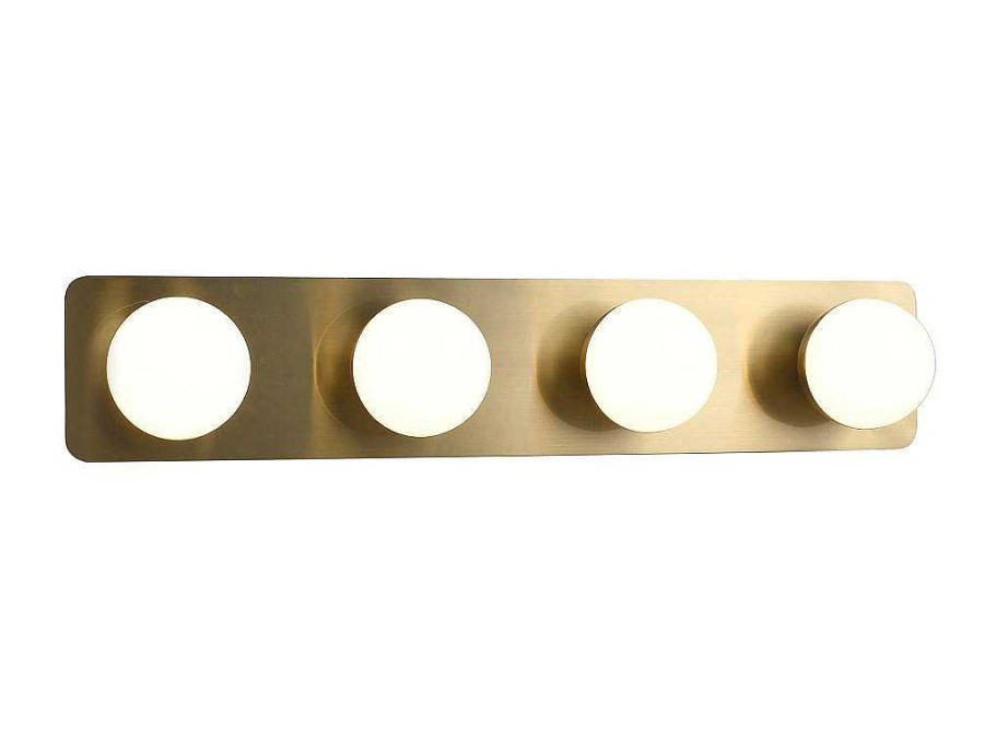 Candeeiro De Parede | OZAIA Aplique De Casa De Banho Com Leds Metal 4 Focos L40 Cm Dourado - Morley