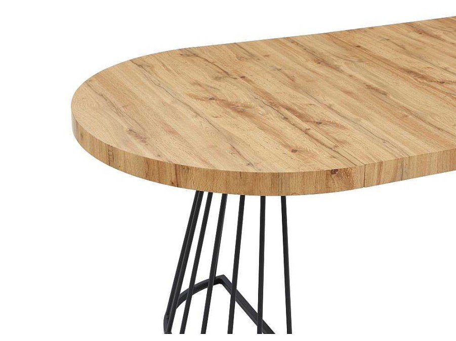 Mesa De Jantar | Vente-unique Mesa De Jantar Extensivel De 2 A 12 Lugares Em Mdf E Aco Natural E Preto - Firela