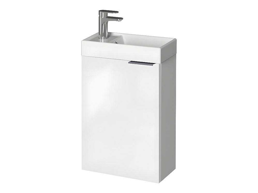 Movel De Wc | Vente-unique Armario Com Lavatorio Suspenso Taho - Branco