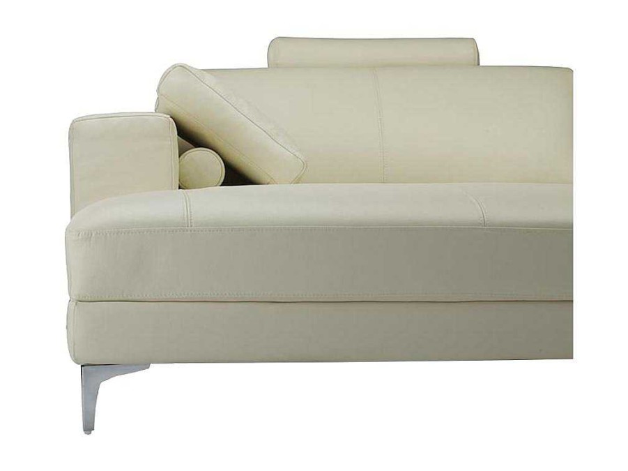 Sofa Panoramico | LINEA SOFA Grande Sofa De Canto Panoramico 7 Lugares Pele De Qualidade Superior Marfim - Canto Esquerdo - Donatello Ii