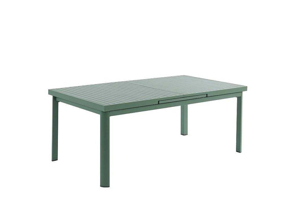 Conjunto Mesa E Cadeiras De Jardim | MYLIA Mesa De Jardim Extensivel Em Aluminio 180/240 Cm Verde-Amendoa - Nauru