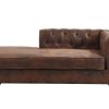 Chaise Longue | Vente-unique Chaise Longue Esquerda Chesterfield De Microfibra Aspeto Couro Envelhecido - Shirel