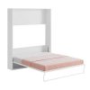 Cama Rebativel | Vente-unique Cama Rebativel 160X200 Cm Abertura Vertical Manual Branco E Cinza - Malina Ii