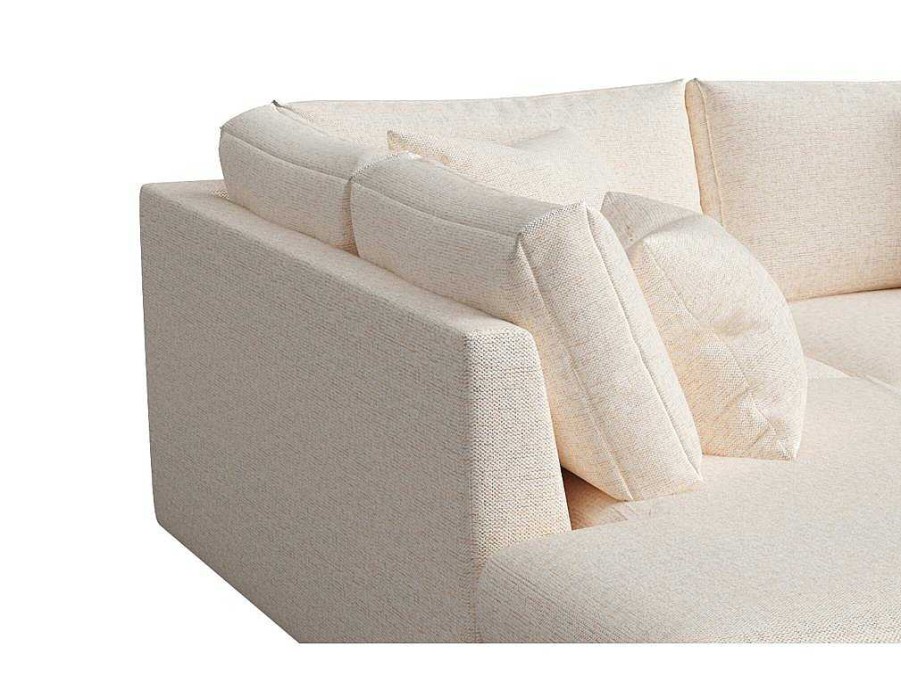 Sofa De Canto | Maison Céphy Sofa De Canto Esquerdo Em Tecido Bege - Julina