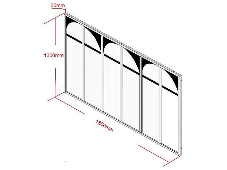 Divisoria De Ambiente | Vente-unique Divisoria De Atelier Art Deco Em Aluminio Termolacado 180X130 Cm Preto - Arcadea