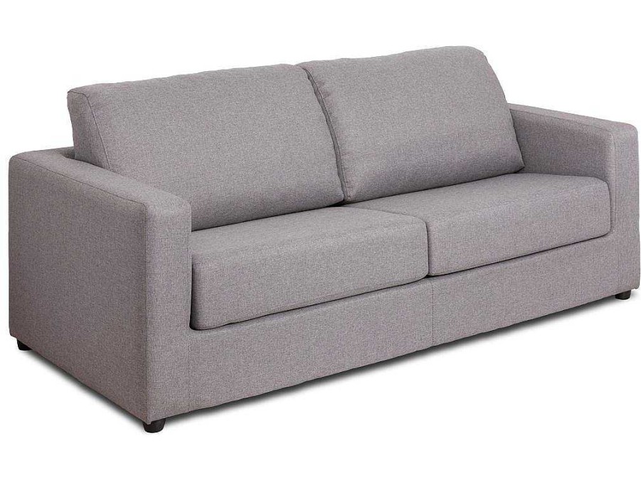 Sofa Cama De Abertura Rapida | Vente-unique Sofa De 3 Lugares Convertivel De Abertura Rapida Em Tecido Cinza - Doneto